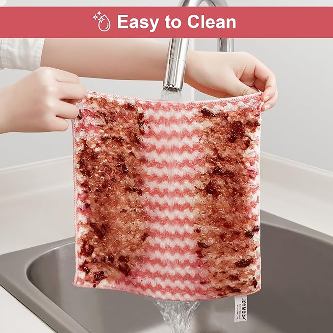 18 Pack Microfiber Cleaning Cloth, Kitchen Towels for Dish Drying Washing, Absorbent Streak Free Lint Free Rags for Cleaning, Reusable and Washable Towels - 10" x 10"