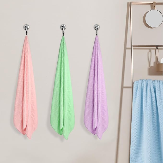 Bath Towel Set Pack of 4, 30 x 60 Inches Large Microfiber Bath Towels, Soft, Absorbent, and Quick Dry Towels for Bathroom, Pool, Beach, Swim, and Yoga, Large Bathroom Towels for Daily Use