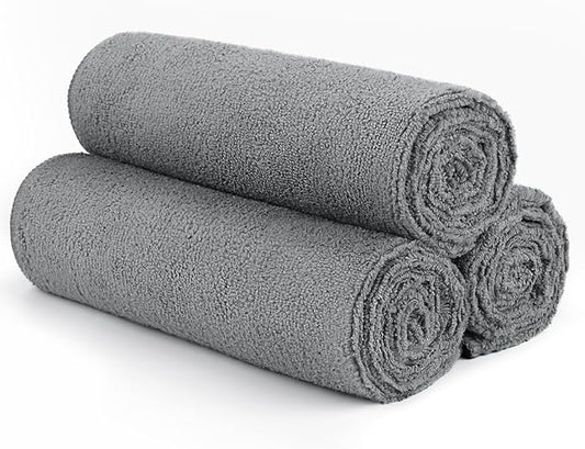 Gym Towels, Highly Absorbent Sweat Towels, Soft and Quick Drying Gym Towel for Daily Use, Multi-Purpose Towel for Sport, Salon, Spa, Hotel, 16 x 27 Inch, Grey, 3 Pack