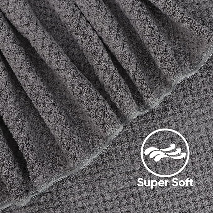 Bath Towels Pack of 2, (27 x 54 Inches) Microfiber Ultra Soft Highly Absorbent Bath Towel Set, Lightweight and Quick Drying Towels for Body, Sport, Yoga, SPA, Fitness, Grey